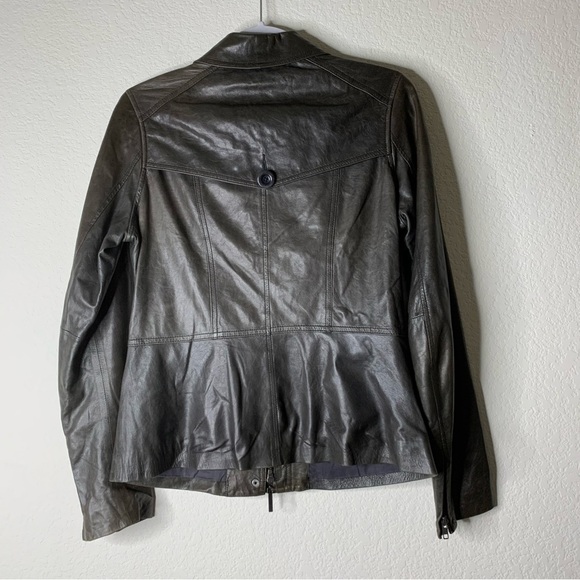 Vince womens brown 100% leather full zip Jacket M - Picture 4 of 10